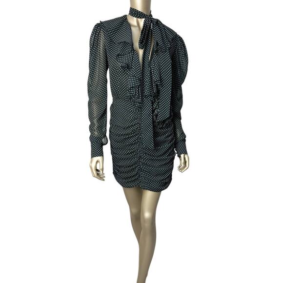 Marianna Senchina Polka-dot Silk Scarf Mini Dress Sz.M - Picture 1 of 5